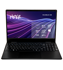 HIPER Workbook U26 15.6"(1920x1080 IPS) Intel Core i5 12450H(2Ghz) 8192Mb 256SSDGb noDVD Int:Intel UHD Graphics Cam BT WiFi 70WHr war 1y 1.5kg Dark Grey Win11Pro