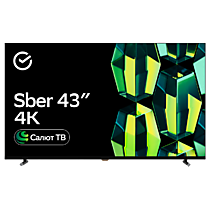 43" Телевизор Sber SDX 43U4124 черный 3840x2160, 4K Ultra HD, 60 Гц, Wi-Fi, Smart TV, Салют ТВ