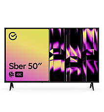 50" Телевизор Sber SDX 50U4010B черный 3840x2160, 4K Ultra HD, 60 Гц, Wi-Fi, Smart TV, Салют ТВ
