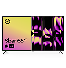 65" Телевизор Sber SDX 65U4014B черный 3840x2160, 4K Ultra HD, 60 Гц, Wi-Fi, Smart TV, Салют ТВ
