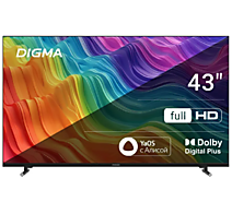 43" Телевизор Digma DM-LED43SBB33 черный 1920x1080, Full HD, 60 Гц, Wi-Fi, Smart TV, Яндекс.ТВ