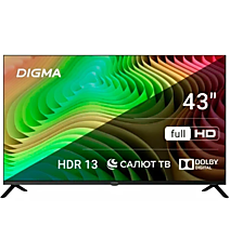 43" Телевизор Digma DM-LED43SBB36 черный 1920x1080, Full HD, 60 Гц, Wi-Fi, Smart TV, Салют ТВ